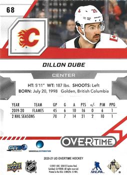 2020-21 Upper Deck Overtime #68 Dillon Dube Back