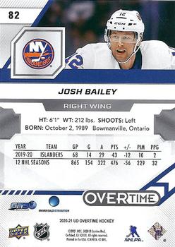 2020-21 Upper Deck Overtime #82 Josh Bailey Back