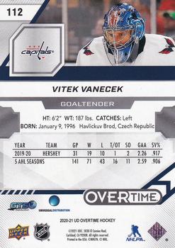 2020-21 Upper Deck Overtime #112 Vitek Vanecek Back