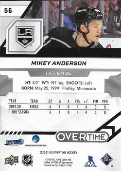 2020-21 Upper Deck Overtime - Red Foil #56 Mikey Anderson Back