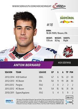 2014-15 Playercards Premium (EBEL) #011 Anton Bernard Back