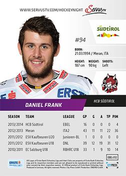 2014-15 Playercards Premium (EBEL) #012 Daniel Frank Back