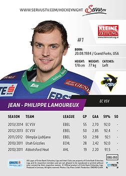 2014-15 Playercards Premium (EBEL) #050 Jean-Philippe Lamoureux Back