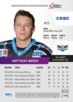2014-15 Playercards Premium (EBEL) #087 Matthias Iberer Back