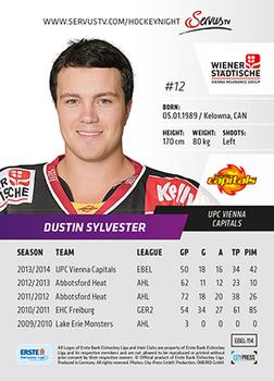 2014-15 Playercards Premium (EBEL) #114 Dustin Sylvester Back