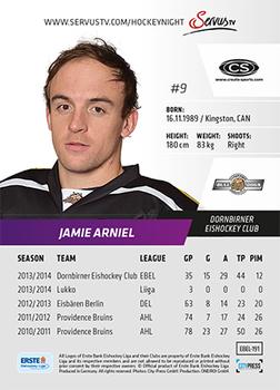 2014-15 Playercards Premium (EBEL) #191 Jamie Arniel Back