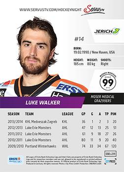 2014-15 Playercards Premium (EBEL) #239 Luke Walker Back