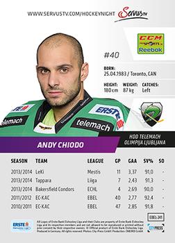 2014-15 Playercards Premium (EBEL) #241 Andy Chiodo Back