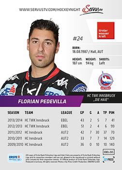 2014-15 Playercards Premium (EBEL) #265 Florian Pedevilla Back