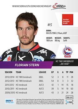 2014-15 Playercards Premium (EBEL) #267 Florian Stern Back