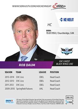 2014-15 Playercards Premium (EBEL) #310 Rob Daum Back