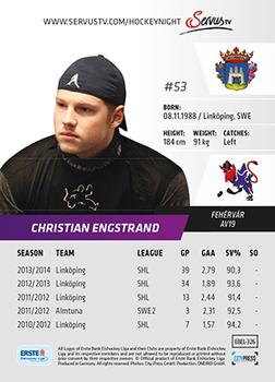 2014-15 Playercards Premium (EBEL) #326 Christian Engstrand Back