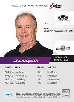 2014-15 Playercards Premium (EBEL) #337 Dave MacQueen Back