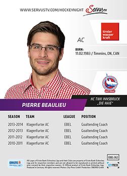 2014-15 Playercards Premium (EBEL) #362 Pierre Beaulieu Back