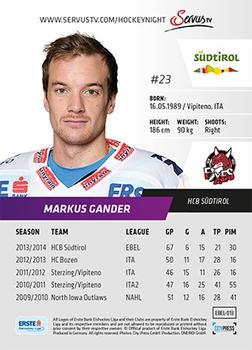 2014-15 Playercards (EBEL) #EBEL-013 Markus Gander Back