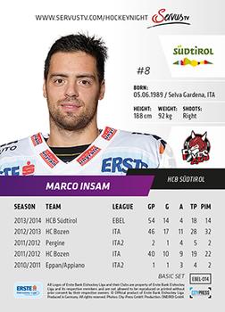 2014-15 Playercards (EBEL) #EBEL-014 Marco Insam Back