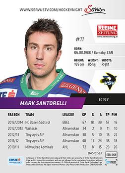 2014-15 Playercards (EBEL) #EBEL-068 Mark Santorelli Back