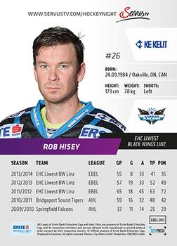 2014-15 Playercards (EBEL) #EBEL-093 Rob Hisey Back