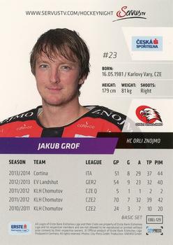 2014-15 Playercards (EBEL) #EBEL-129 Jakub Grof Back