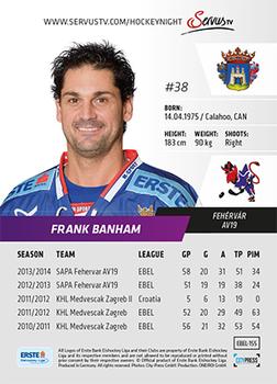 2014-15 Playercards (EBEL) #EBEL-155 Frank Banham Back