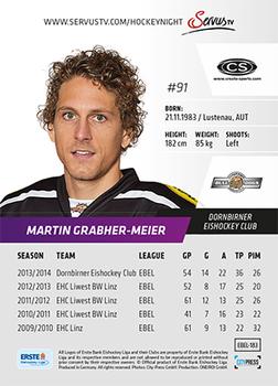 2014-15 Playercards (EBEL) #EBEL-183 Martin Grabher-Meier Back