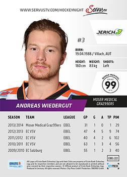 2014-15 Playercards (EBEL) #EBEL-222 Andreas Wiedergut Back
