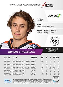 2014-15 Playercards (EBEL) #EBEL-233 Rupert Strohmeier Back