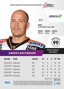 2014-15 Playercards (EBEL) #EBEL-234 Anders Bastiansen Back