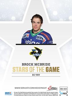2014-15 Playercards Premium (EBEL) - Stars of the Game #EBEL-SG03 Brock McBride Back
