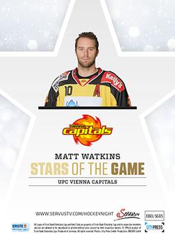 2014-15 Playercards Premium (EBEL) - Stars of the Game #EBEL-SG05 Matt Watkins Back