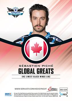 2014-15 Playercards (EBEL) - Global Greats #EBEL-GG04 Sebastien Piche Back
