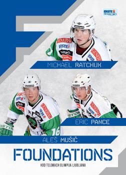 2012-13 Playercards EBEL - Foundations #EBEL-FD06 Michael Ratchuk / Ales Music / Eric Pance Front