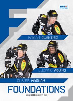 2012-13 Playercards EBEL - Foundations #EBEL-FD12 Oliver Magnan / Luciano Aquino / Fabian Glanznig Front