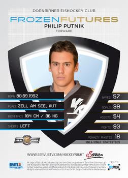 2012-13 Playercards EBEL - Frozen Futures #EBEL-FF12 Philip Putnik Back