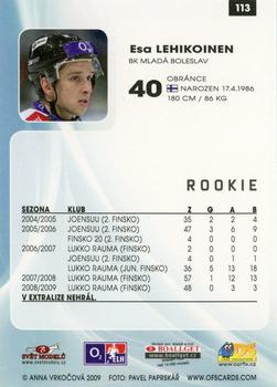 2009-10 Czech OFS Plus #113 Esa Lehikoinen Back