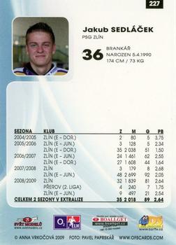 2009-10 Czech OFS Plus #227 Jakub Sedlacek Back
