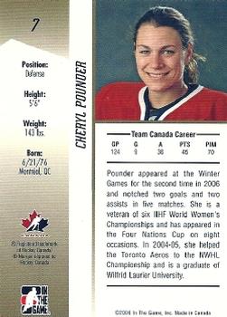 2006-07 In The Game Going For Gold Canadian Women's National Team #7 Cheryl Pounder Back