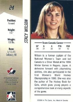 2006-07 In The Game Going For Gold Canadian Women's National Team #24 Stacy Wilson Back