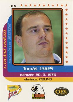 2002-03 OFS Plus (ELH) - All Star Game #H-9 Tomas Jakes Back