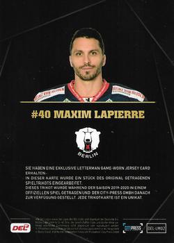 2019-20 Playercards (DEL) - Letterman #LM02 Maxim Lapierre Back