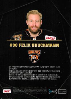 2019-20 Playercards (DEL) - Letterman #LM14 Felix Brückmann Back