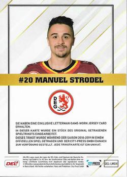 2018-19 Playercards (DEL) - Letterman #DEL-LM04 Manuel Strodel Back