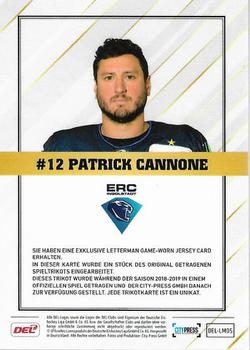 2018-19 Playercards (DEL) - Letterman #DEL-LM05 Patrick Cannone Back