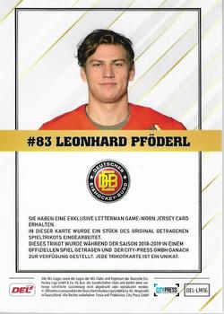 2018-19 Playercards (DEL) - Letterman #DEL-LM16 Leonhard Pföderl Back