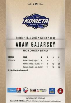 2016-17 OFS Classic Serie II #289 Adam Gajarsky Back