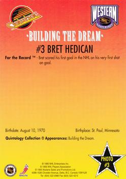 1995-96 Vancouver Canucks Building the Dream #3 Bret Hedican Back