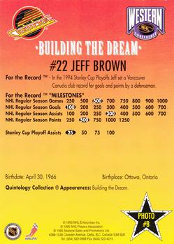 1995-96 Vancouver Canucks Building the Dream #8 Jeff Brown Back