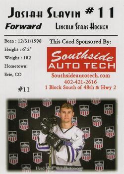 2017-18 Lincoln Stars (USHL) #11 Josiah Slavin Back