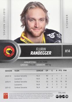 2012-13 Swiss National League #45 Flurin Randegger Back