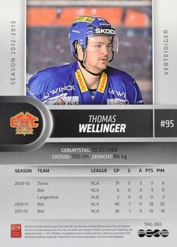 2012-13 Swiss National League #65 Thomas Wellinger Back